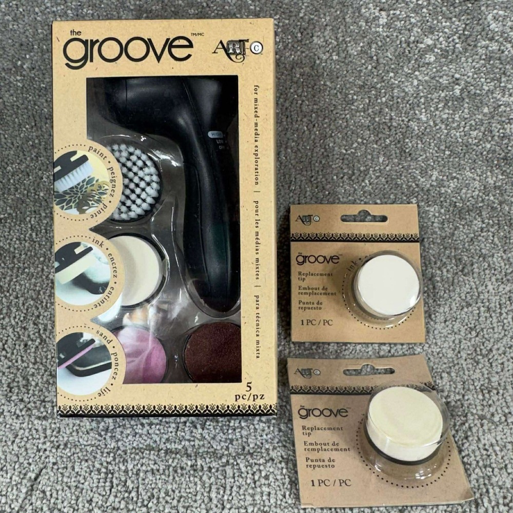 MyArtC The Groove Cordless Mixed Media Tool Black 2-Speed with 6 Tips NIP